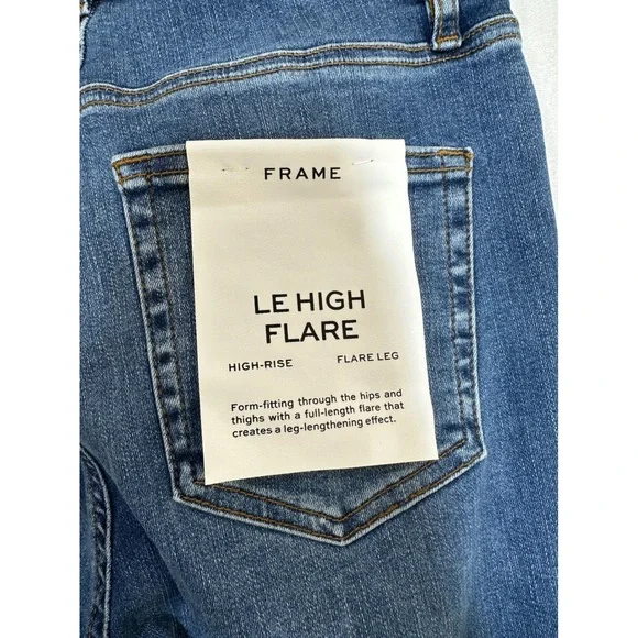 NWT - FRAME Le High Flare Jeans Mermaid Blue High Rise Flare Leg LHF630 Size 26 - Picture 6 of 9